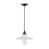 David Hunt Tysoe Pendant Opal Glass and Antique Brass