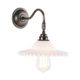David Hunt Tysoe Wall Light Opal Glass and Antique Brass