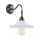 David Hunt Tysoe Wall Light Opal Glass and Antique Brass