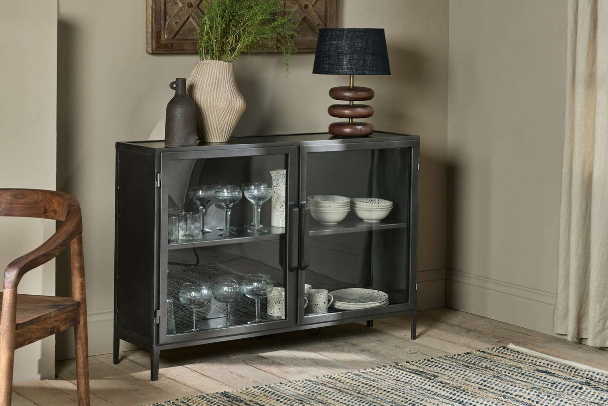 Nkuku Takua Iron Sideboard Dark Grey