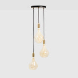 Tala Triple Pendant Brass with Voronoi II, Black Canopy