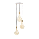 Tala Triple Pendant Brass with Voronoi II, White Canopy