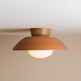 Studio Haran Dawn Flush Ceiling Light in Ceramic and Oak