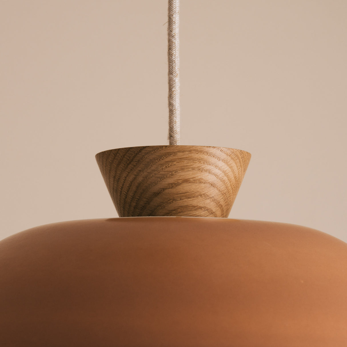 Studio Haran Dawn Pendant Light in Ceramic and Oak