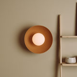 Studio Haran Dawn Flush Wall Light in Ceramic and Oak