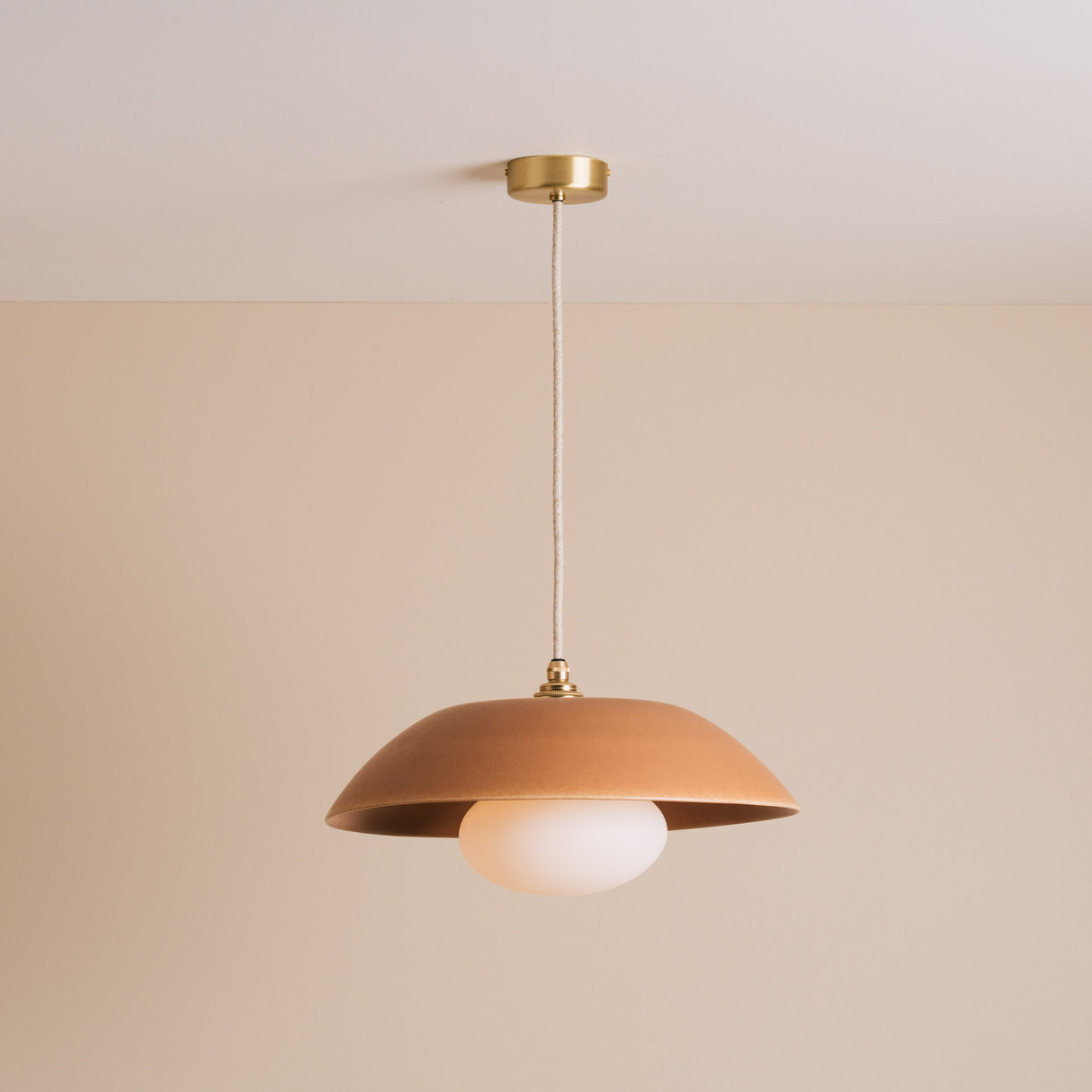 Studio Haran Dusk Pendant Light in Ceramic and Brass/Nickel