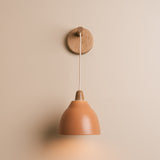 Studio Haran Element Hanging Wall Light in Ceramic and Oak