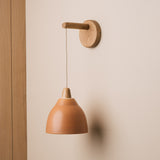 Studio Haran Element Hanging Wall Light in Ceramic and Oak