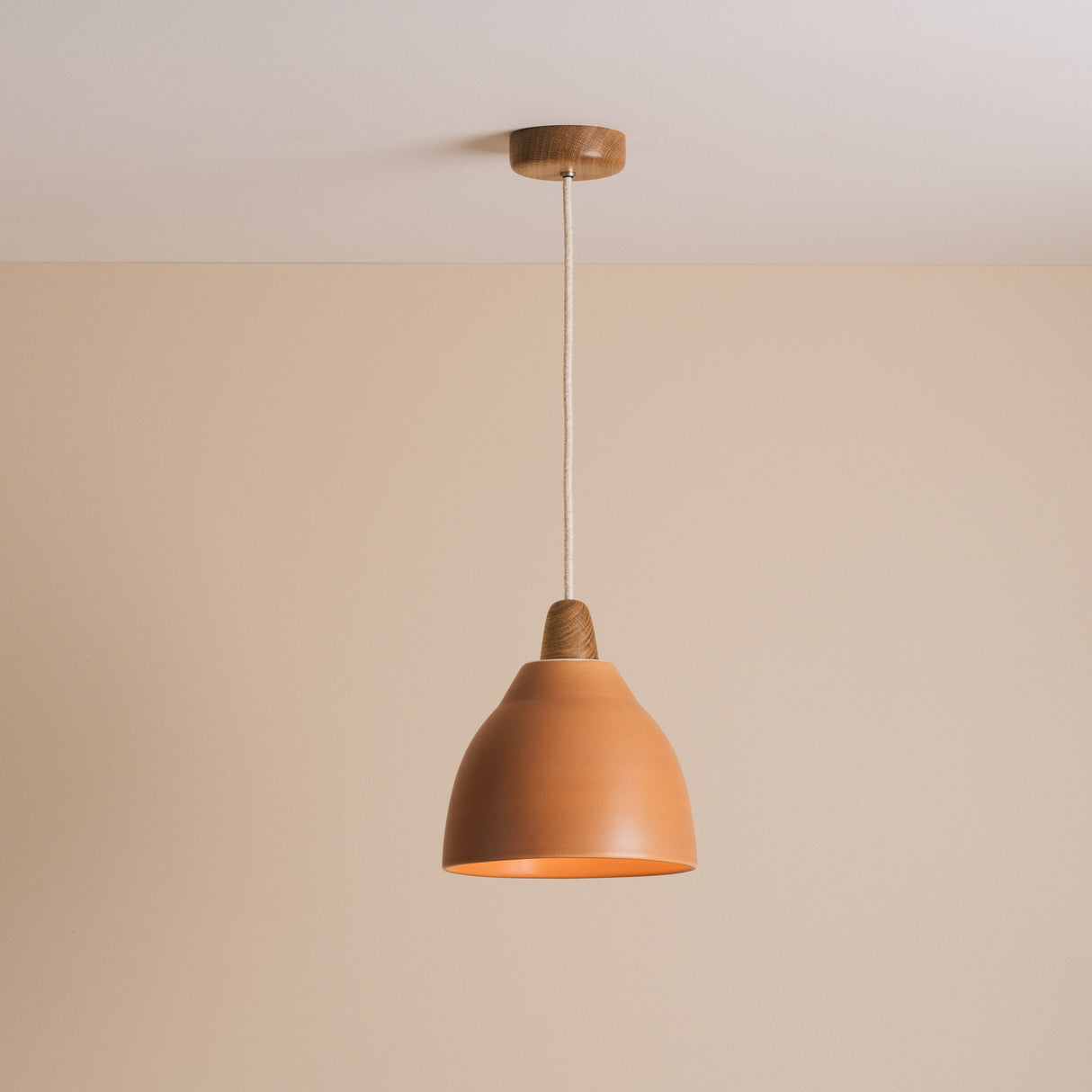 Studio Haran Element Pendant Light in Ceramic and Oak