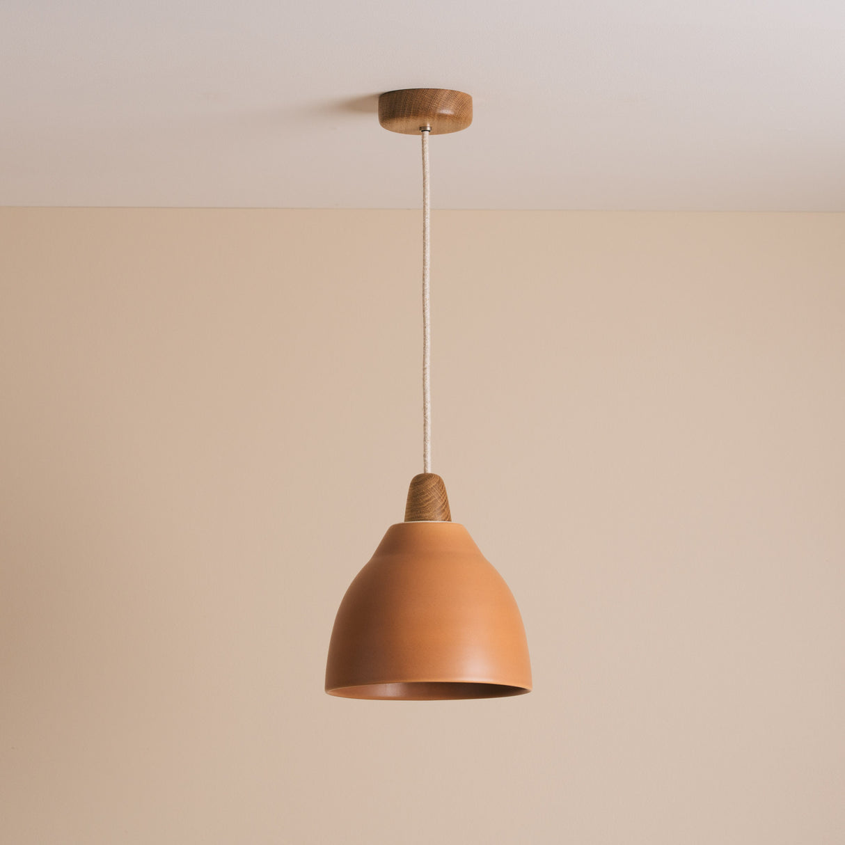 Studio Haran Element Pendant Light in Ceramic and Oak