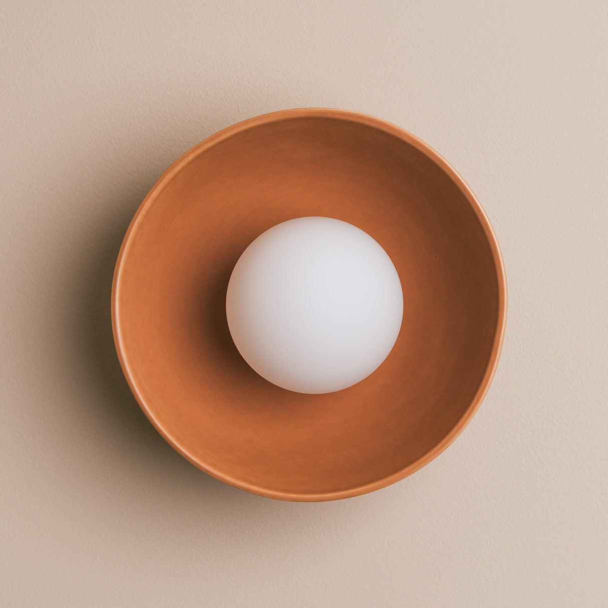 Studio Haran Small Dawn Wall Light in Ceramic and Oak