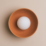 Studio Haran Small Dawn Wall Light in Ceramic and Oak