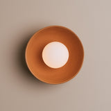 Studio Haran Small Dawn Wall Light in Ceramic and Oak