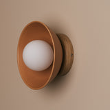 Studio Haran Small Dawn Wall Light in Ceramic and Oak