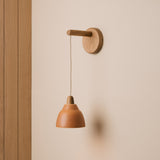 Studio Haran Small Element Hanging Wall Light in Ceramic and Oak