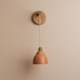 Studio Haran Small Element Hanging Wall Light in Ceramic and Oak