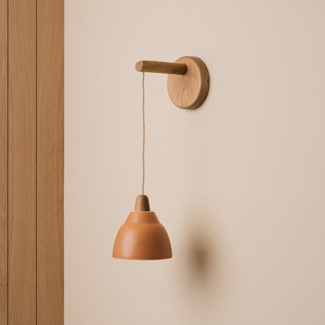 Studio Haran Small Element Hanging Wall Light in Ceramic and Oak