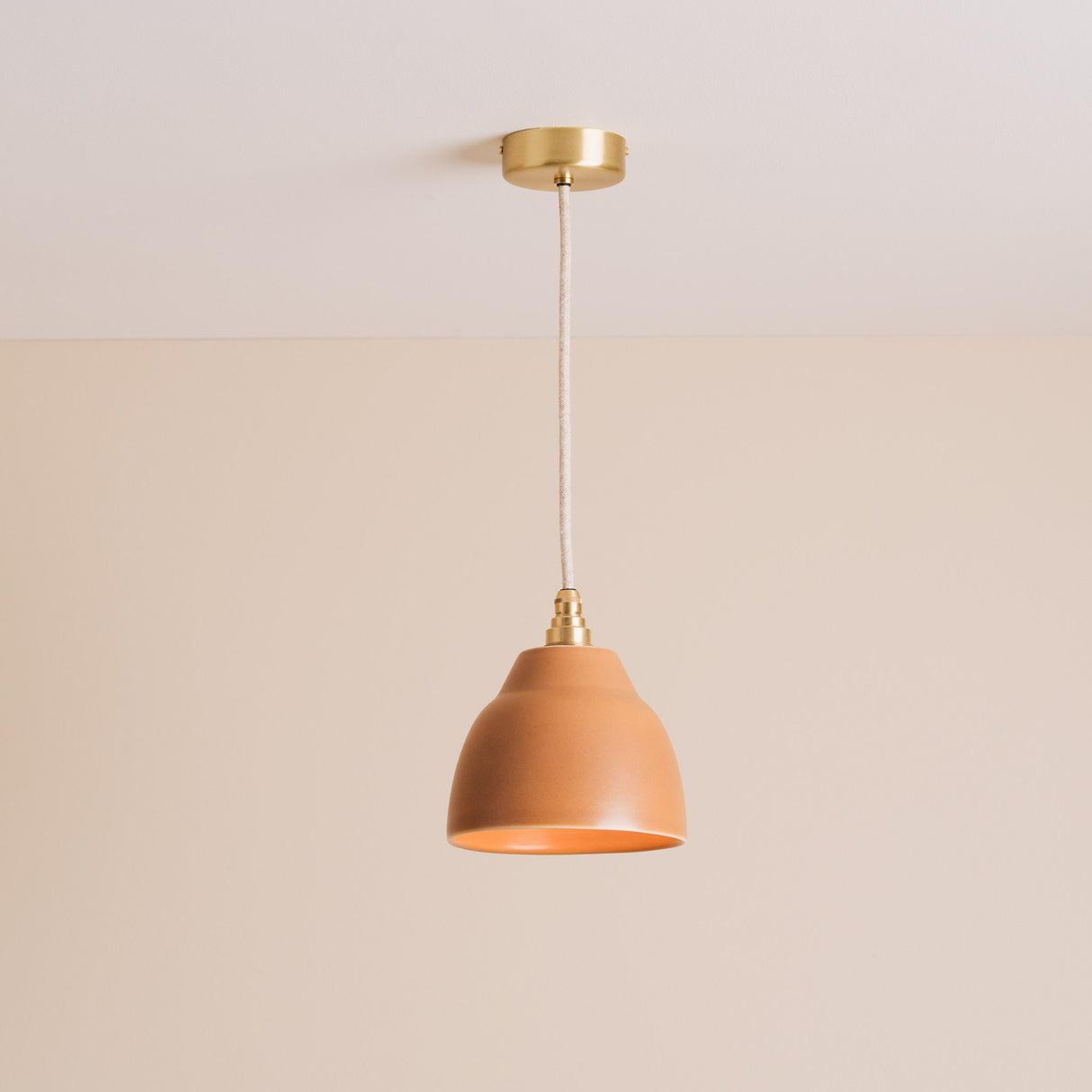Studio Haran Small Element Pendant Light in Ceramic and Brass/Nickel