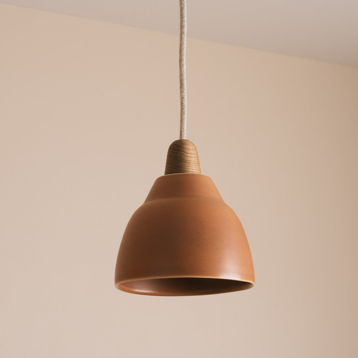 Studio Haran Small Element Pendant Light in Ceramic and Oak