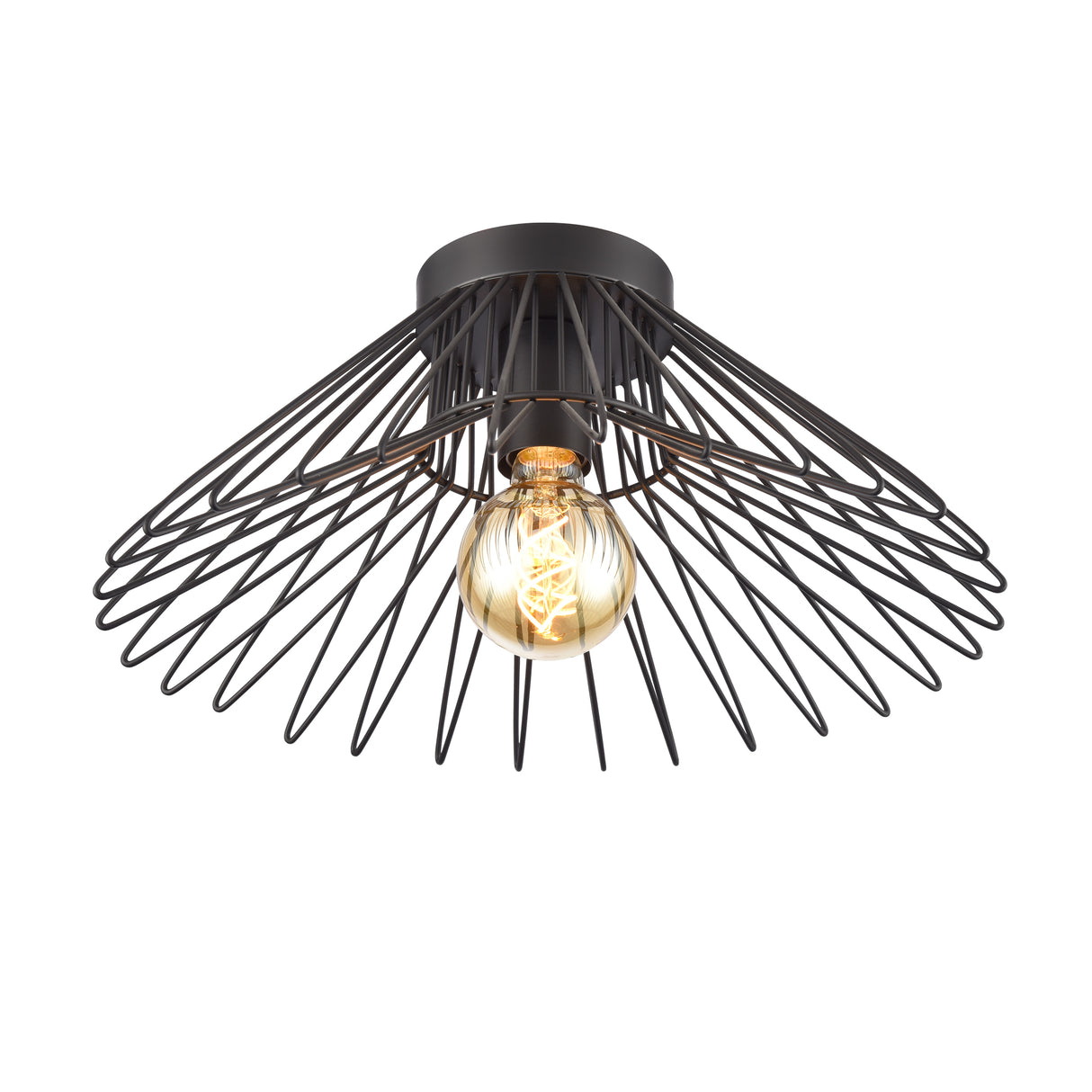 Franklite Thatch Flush Light Matt Black