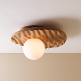 Studio Haran Towan Flush Ceiling Light in Solid Wood