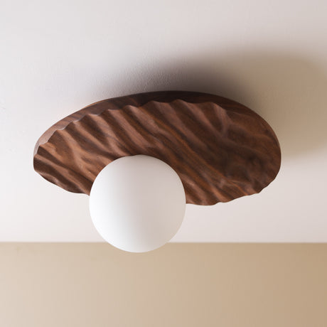 Studio Haran Towan Flush Ceiling Light in Solid Wood