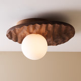 Studio Haran Towan Flush Ceiling Light in Solid Wood