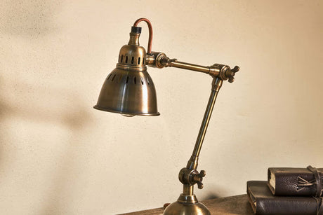 Nkuku Tubu Antique Brass Desk Lamp