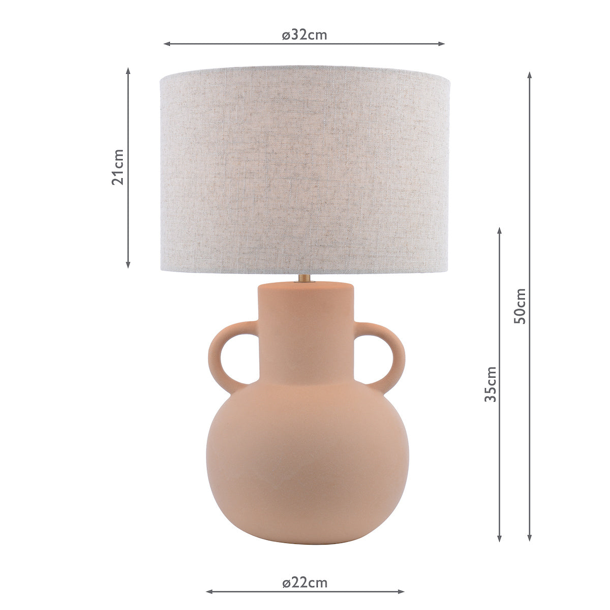 Dar Urn Ceramic Table Lamp Terracotta With Shade –  from Amos Lighting + Home