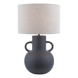 Dar Urn Ceramic Table Lamp Black With Shade –  from Amos Lighting + Home