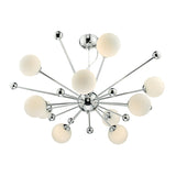 Dar Ursa 10 Light Sputnik Pendant Chandelier Polished Chrome Opal Glass –  from Amos Lighting + Home