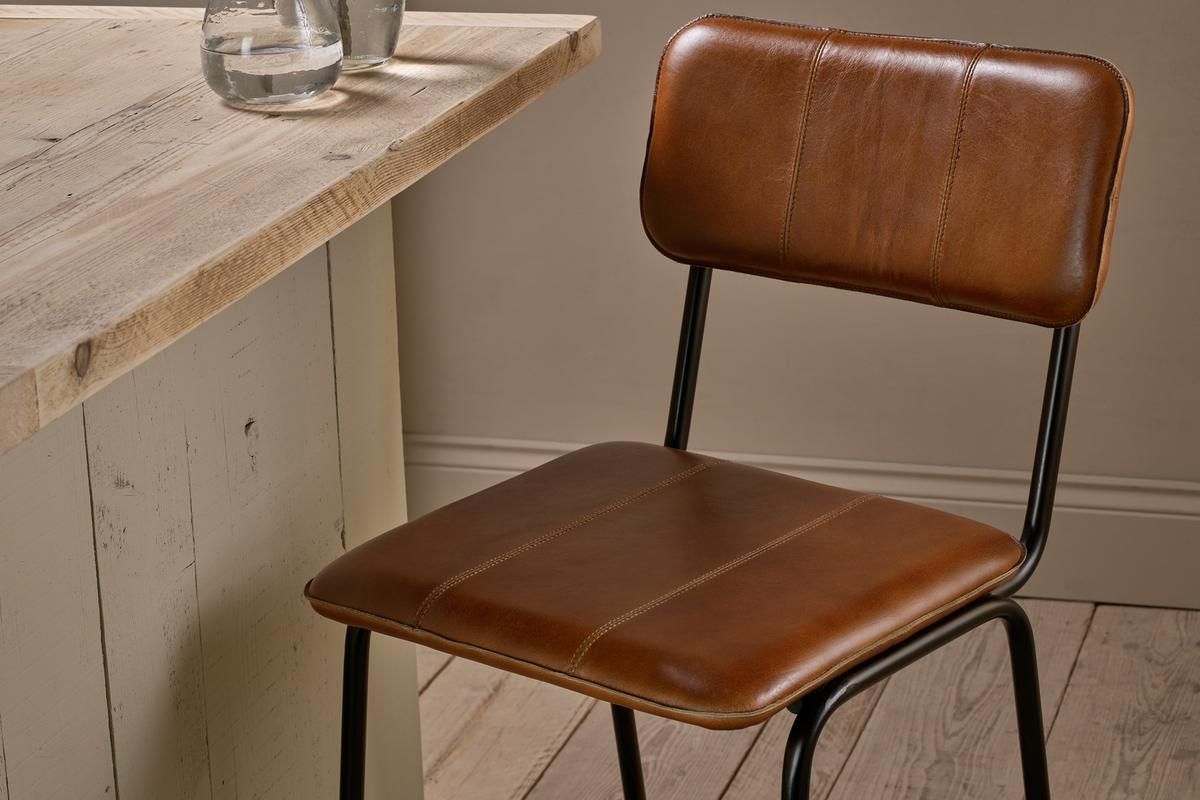 Nkuku Ukari Counter Chair Aged Tan