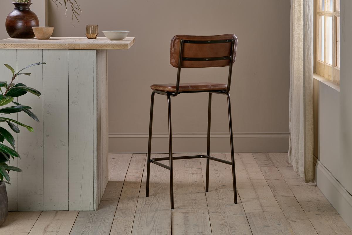 Nkuku Ukari Counter Chair Chocolate Brown