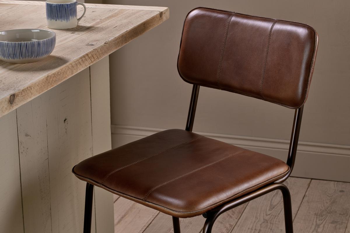 Nkuku Ukari Counter Chair Chocolate Brown