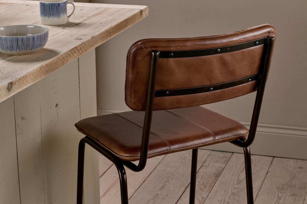 Nkuku Ukari Counter Chair Chocolate Brown