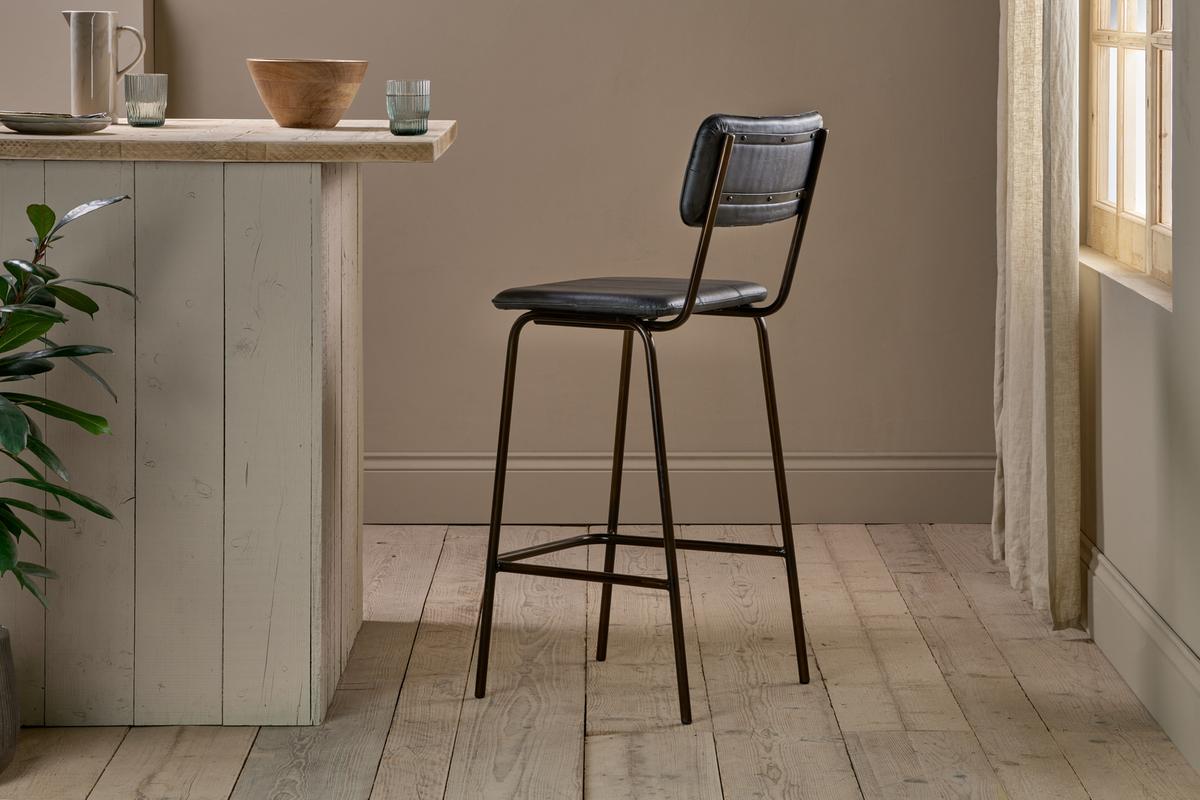 Nkuku Ukari Counter Chair Aged Black