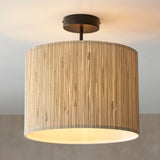 Endon Longshore Semi Flush Ceiling Light Natural Seagrass from Amos Lighting + Home