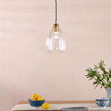 Dar Valora Pendant Antique Bronze and Ribbed Glass