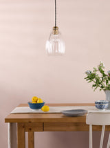 Dar Valora Pendant Antique Bronze and Ribbed Glass
