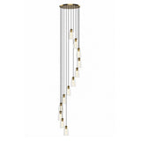 Dar Valora 12 Light Cluster Pendant Antique Bronze and Ribbed Glass