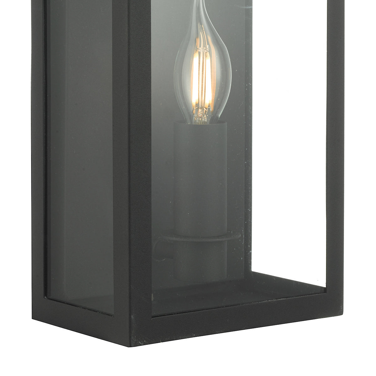 Dar Vapour Outdoor Coach Lantern Wall Light Black IP44