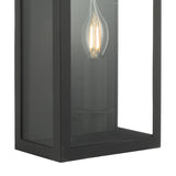 Dar Vapour Outdoor Coach Lantern Wall Light Black IP44