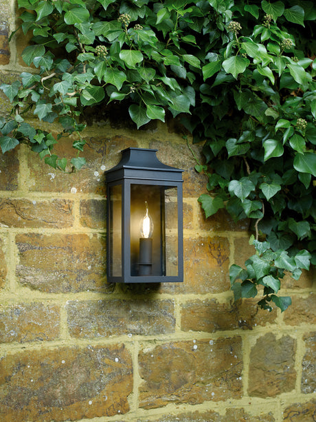Dar Vapour Outdoor Coach Lantern Wall Light Black IP44