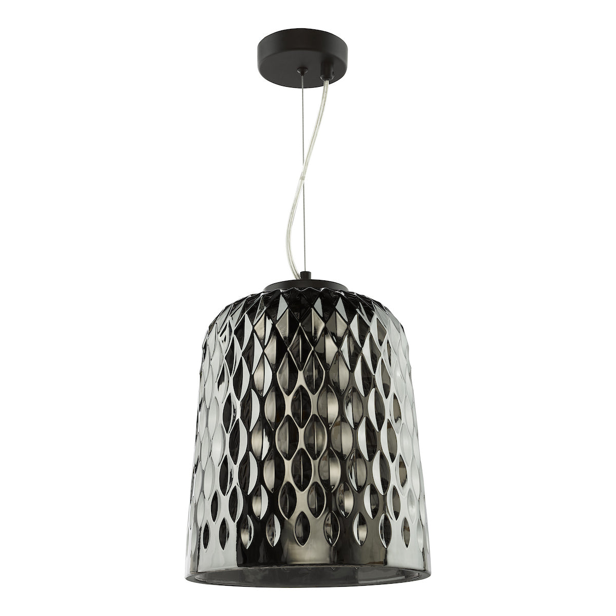 Dar Varius Pendant Matt Black and Smoked Glass