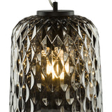 Dar Varius Pendant Matt Black and Smoked Glass