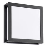 Dar Vayu 2 Light Outdoor Wall Light Matt Black and Opal IP44