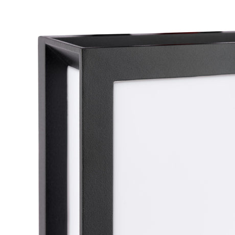 Dar Vayu 2 Light Outdoor Wall Light Matt Black and Opal IP44