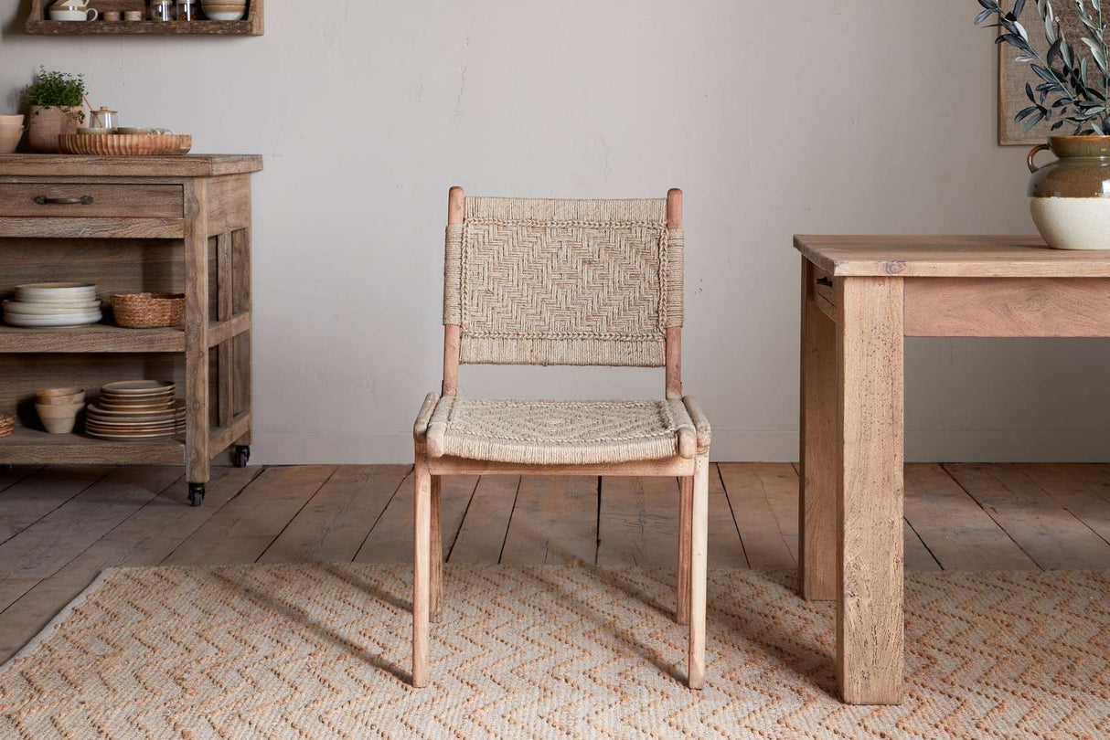 Nkuku Vinay Woven Armless Dining Chair Natural