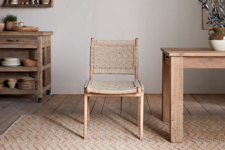 Nkuku Vinay Woven Armless Dining Chair Natural