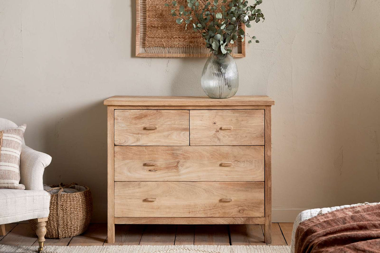 Nkuku Vivan Grooved Chest of Drawers Natural